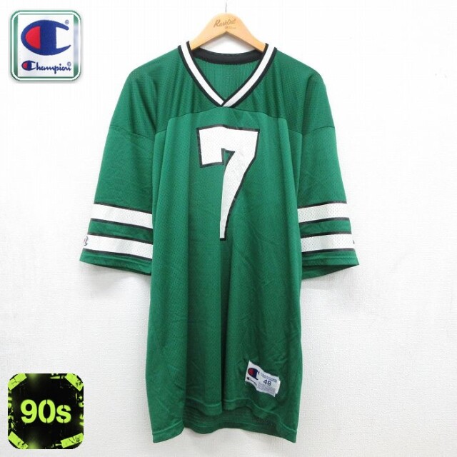 チャンピオン 90s 長袖Tシャツ NFLニューヨークジェッツ グリーン メンズXL相当 | 古着