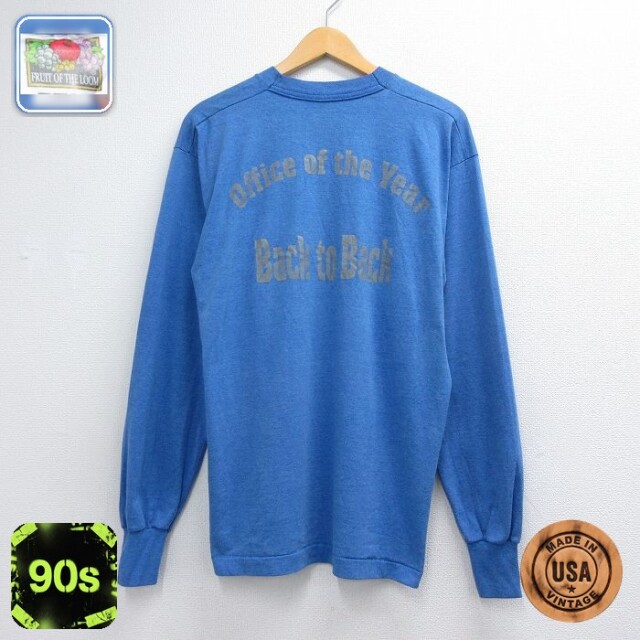 フルーツオブザルーム 90s 長袖Tシャツ Back ブルー メンズL相当 | 古着