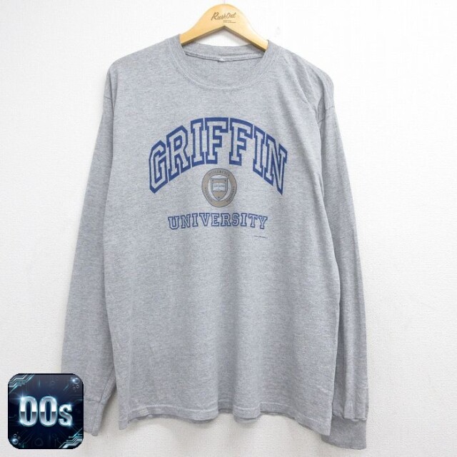 00s 長袖Tシャツ グリフィンカレッジ グレー メンズXL相当 | 古着
