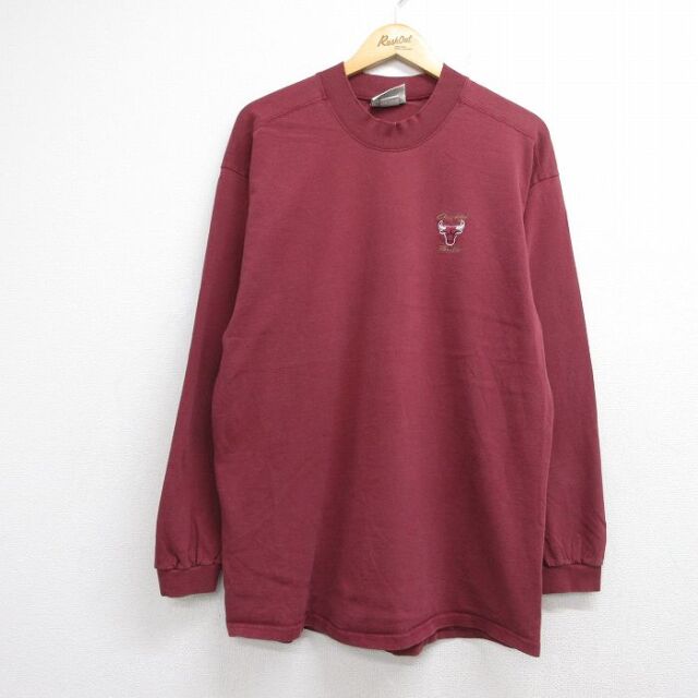 リー 90s 長袖Tシャツ シカゴブルズ バーガンディ メンズXL相当 | 古着