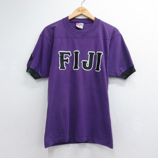 90s 半袖Tシャツ FIJIプリント パープル メンズS相当 | 古着