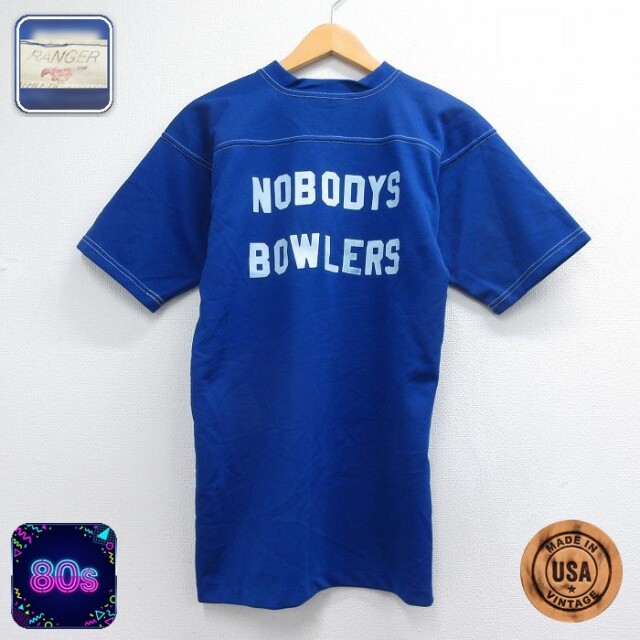 80s 半袖Tシャツ ボウラーズ ブルー メンズM相当 | 古着