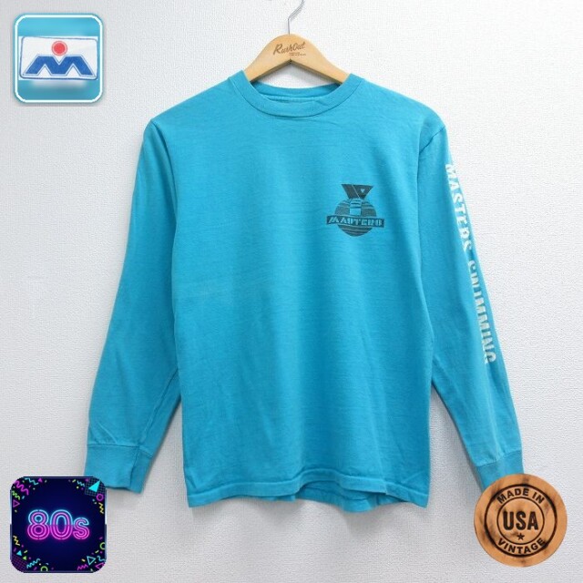 80s 長袖Tシャツ MASTERS ライトブルー メンズM相当 | 古着