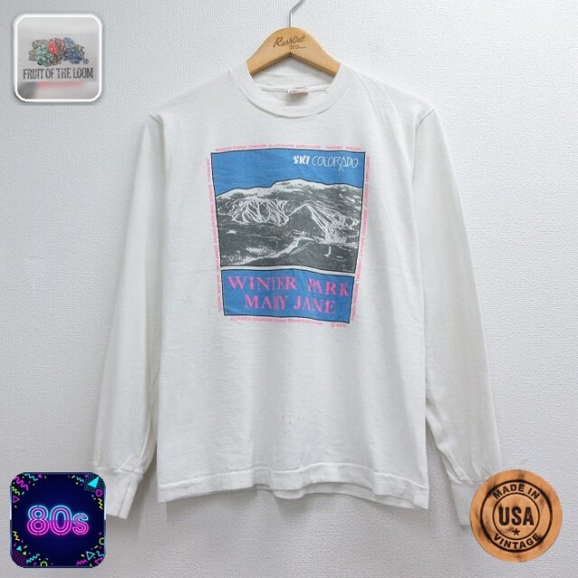 80s 長袖Tシャツ コロラド ホワイト メンズM相当 | 古着