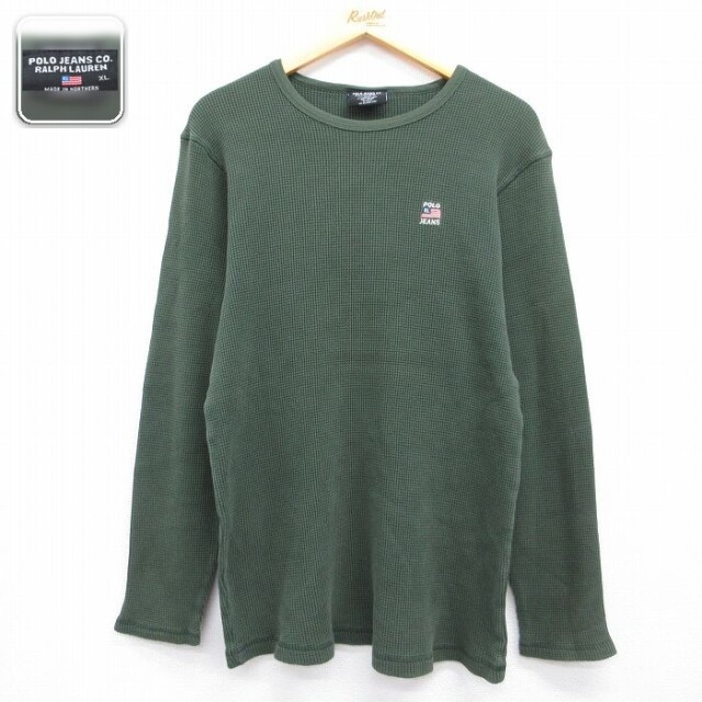 ラルフローレン 長袖サーマルTシャツ ワンポイントロゴ カーキ メンズM相当 | 古着