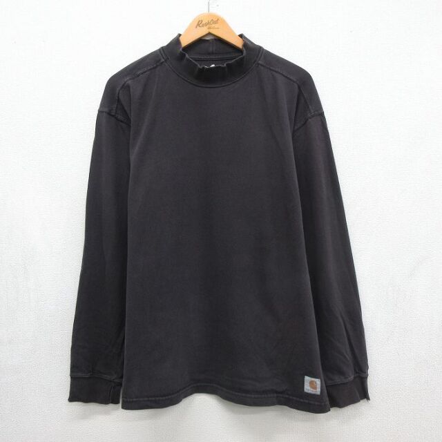 カーハート 長袖Tシャツ ワンポイントロゴ ブラック メンズXL相当 | 古着