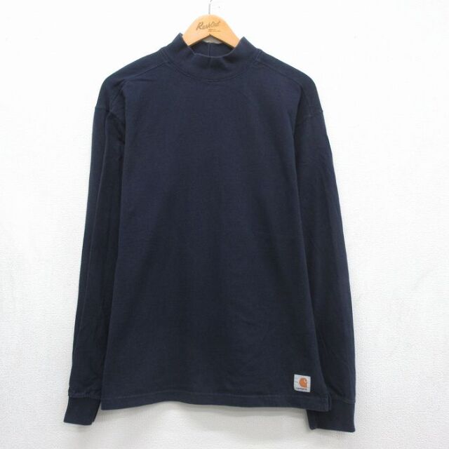 カーハート 長袖Tシャツ ワンポイントロゴ ネイビー メンズXL相当 | 古着