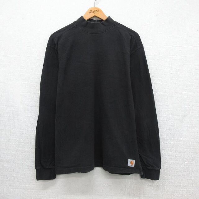カーハート 長袖Tシャツ ワンポイントロゴ ブラック メンズXL相当 | 古着
