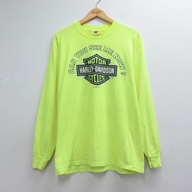 古着通販 L☆古着 ハーレーダビッドソン 長袖 ビンテージ Tシャツ