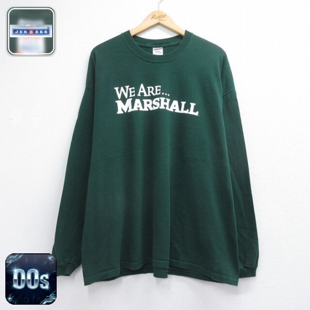 ジャージーズ 00s 長袖Tシャツ MARSHALL グリーン メンズXL相当 | 古着