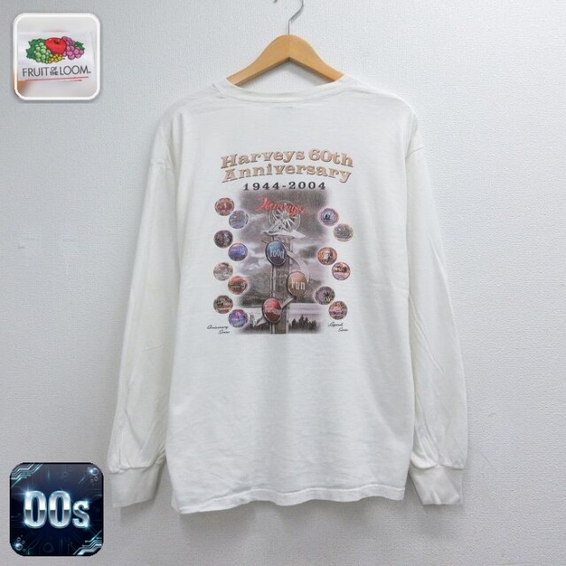 フルーツオブザルーム 00s 長袖Tシャツ HARVEYS ホワイト メンズXL相当 | 古着