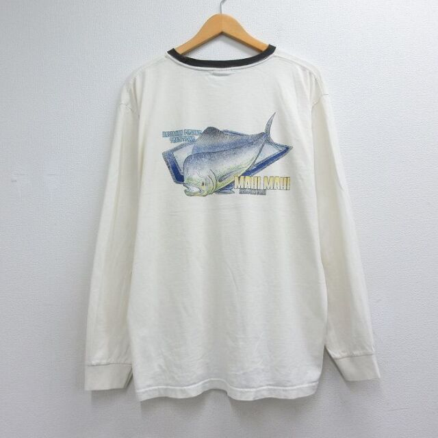 ラルフローレン 90s 長袖Tシャツ マヒマヒ ホワイト メンズXL相当 | 古着