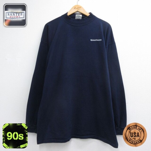 90s 長袖Tシャツ Speed Queen ネイビー メンズXL相当 | 古着