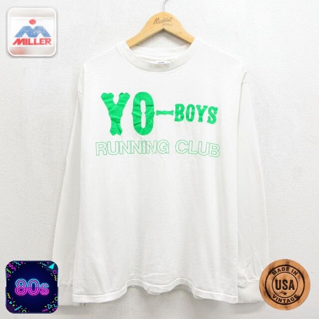 80s 長袖Tシャツ YO ホワイト メンズL相当 | 古着