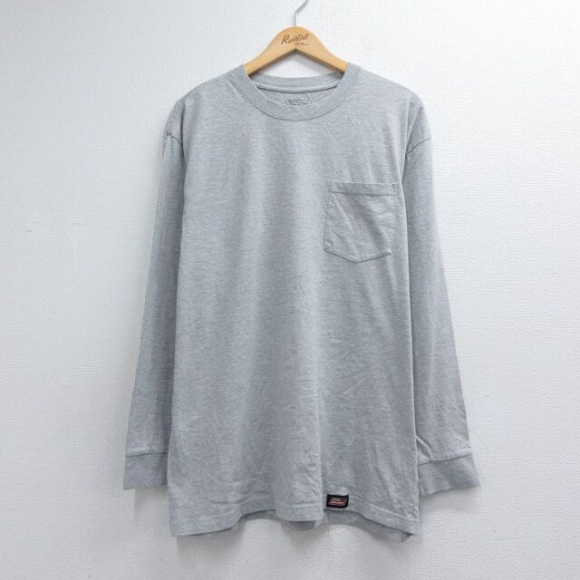 ディッキーズ 長袖Tシャツ 胸ポケット グレー メンズXL相当 | 古着