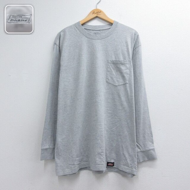 ディッキーズ 長袖Tシャツ 胸ポケット グレー メンズXL相当 | 古着