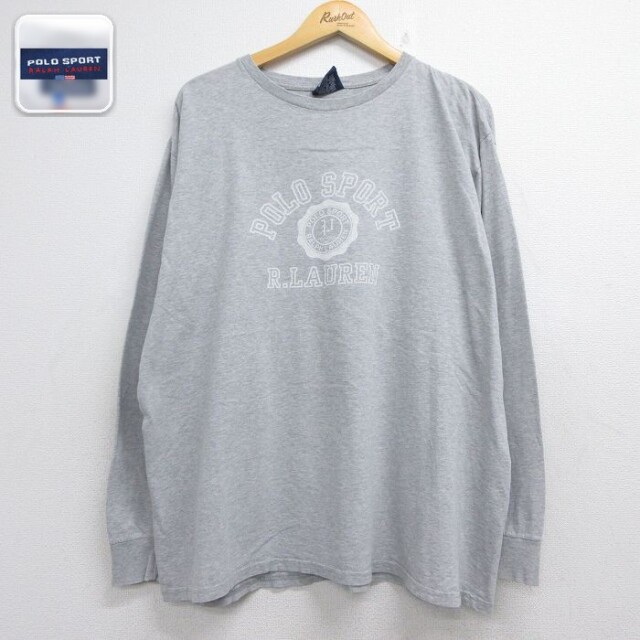 ラルフローレン 長袖Tシャツ ビッグロゴ グレー メンズXL相当 | 古着