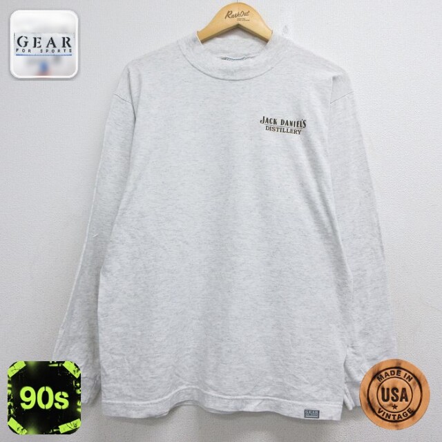90s 長袖Tシャツ ジャックダニエル グレー メンズM相当 | 古着