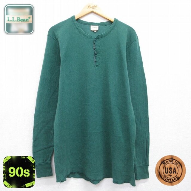 エルエルビーン 90s 長袖Tシャツ RIVER DRIVERS SHIRT グリーン メンズL相当 | 古着