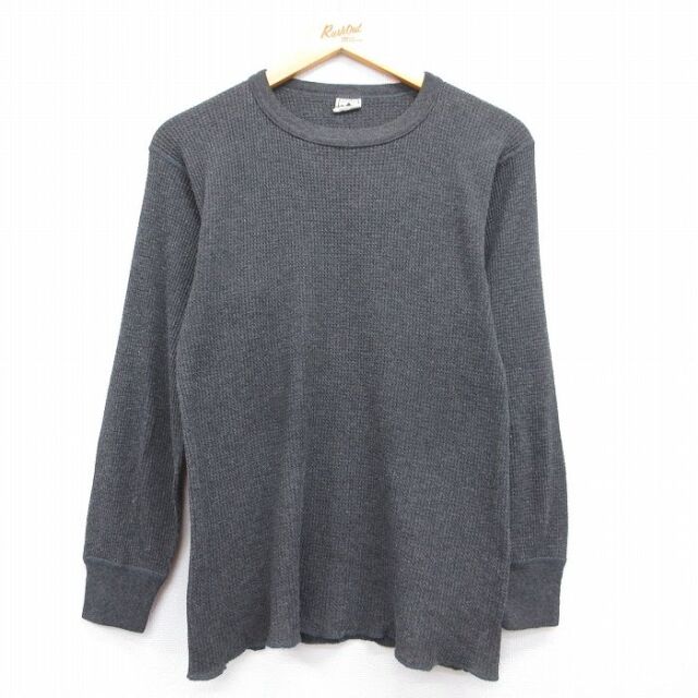 90s 長袖Tシャツ ヘンリーネック グレー メンズXL相当 | 古着