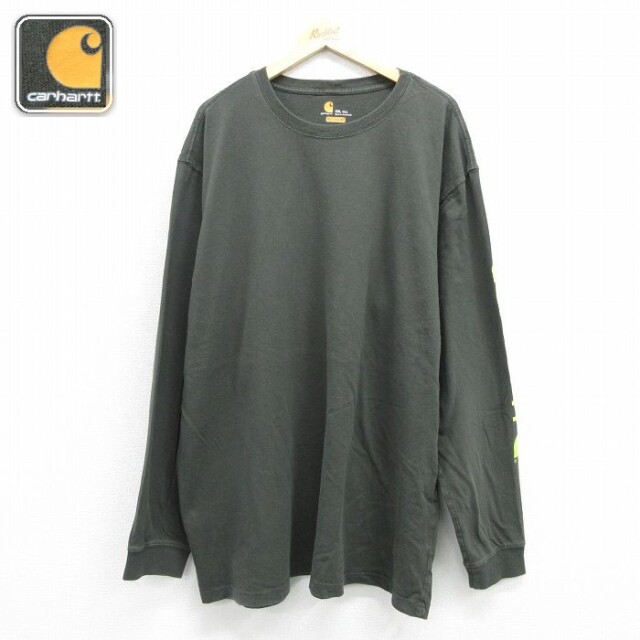 カーハート 長袖Tシャツ カーキ メンズXL相当 | 古着