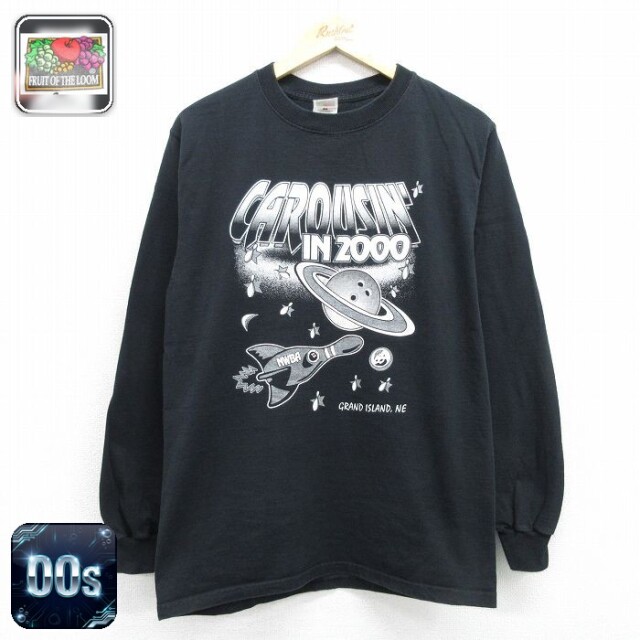 フルーツオブザルーム 00s 長袖Tシャツ ボウリング ブラック メンズM相当 | 古着