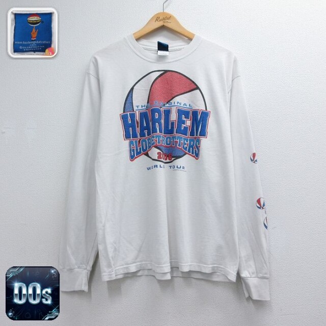 00s 長袖Tシャツ ハーレムグローブトロッターズバスケットボール ホワイト メンズL相当 | 古着