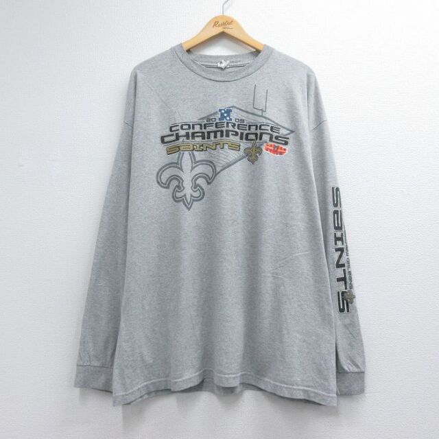 00s 長袖Tシャツ NFLニューオーリンズセインツ グレー メンズXL相当 | 古着