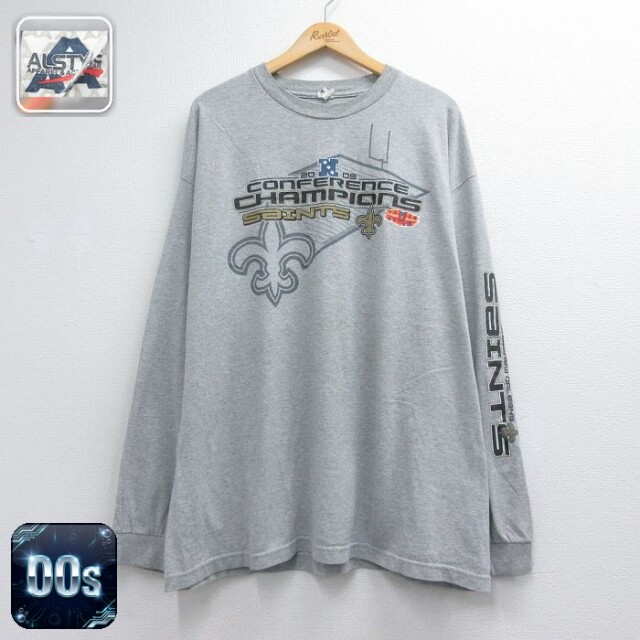 00s 長袖Tシャツ NFLニューオーリンズセインツ グレー メンズXL相当 | 古着