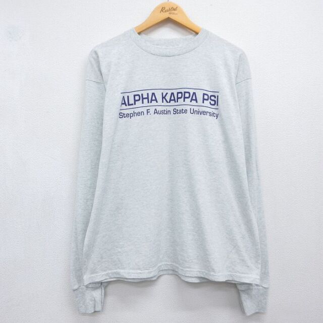フルーツオブザルーム 90s 長袖Tシャツ アルファカレッジ グレー メンズXL相当 | 古着