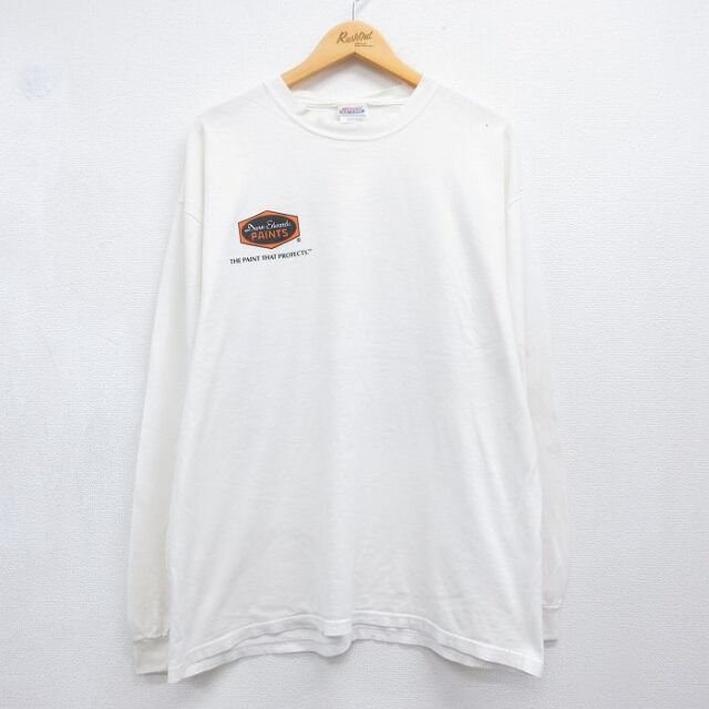 ヘインズ 00s 長袖Tシャツ マスタング ホワイト メンズXL相当 | 古着