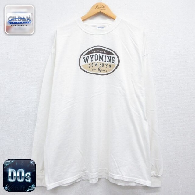 00s 長袖Tシャツ カウボーイカレッジ ホワイト メンズXL相当 | 古着