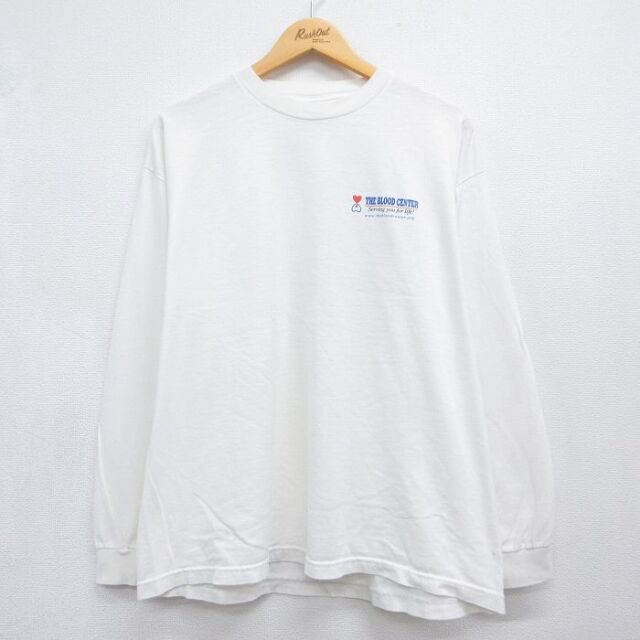 00s 長袖Tシャツ カエル ホワイト メンズXL相当 | 古着