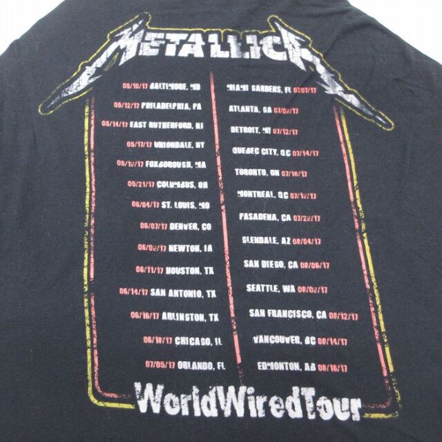 古着通販 XL☆古着 7分袖 ロック バンド Tシャツ メンズ メタリカ