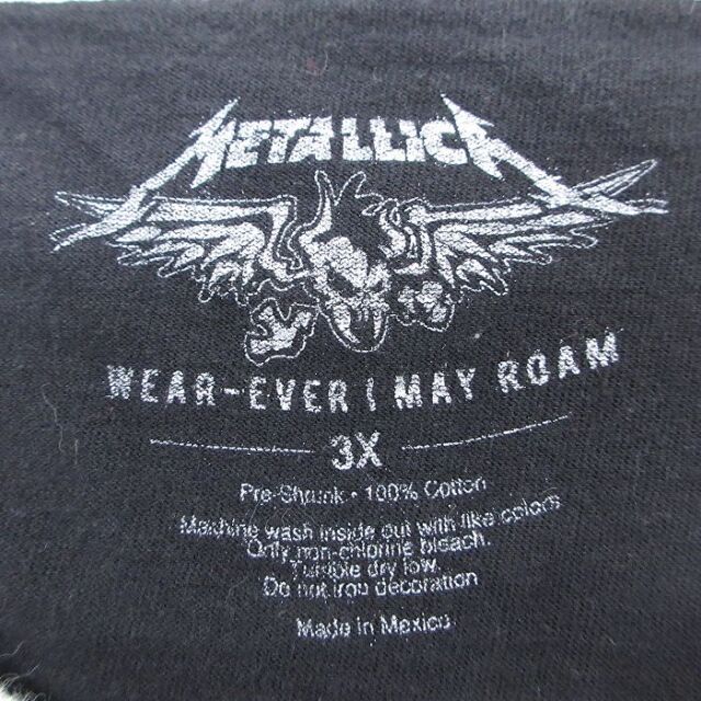 古着通販 XL☆古着 7分袖 ロック バンド Tシャツ メンズ メタリカ