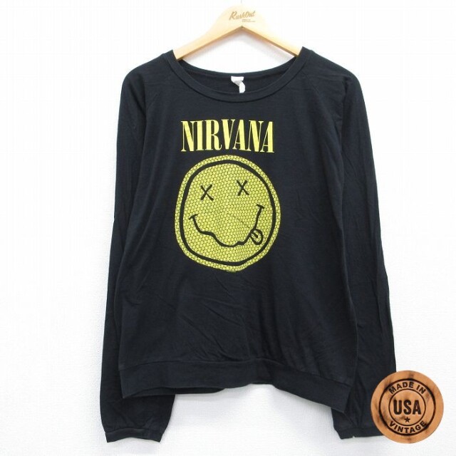 ニルヴァーナ 長袖ラグランTシャツ ブラック メンズXL相当 | 古着