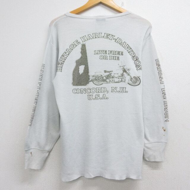 古着通販 XL☆古着 ハーレーダビッドソン 長袖 ビンテージ サーマル T