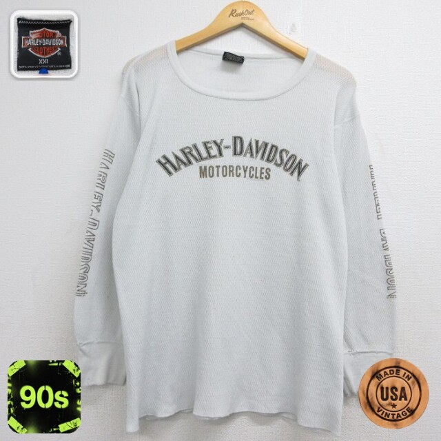ハーレーダビッドソン 90s 長袖Tシャツ ビッグロゴ グレー メンズXL相当 | 古着