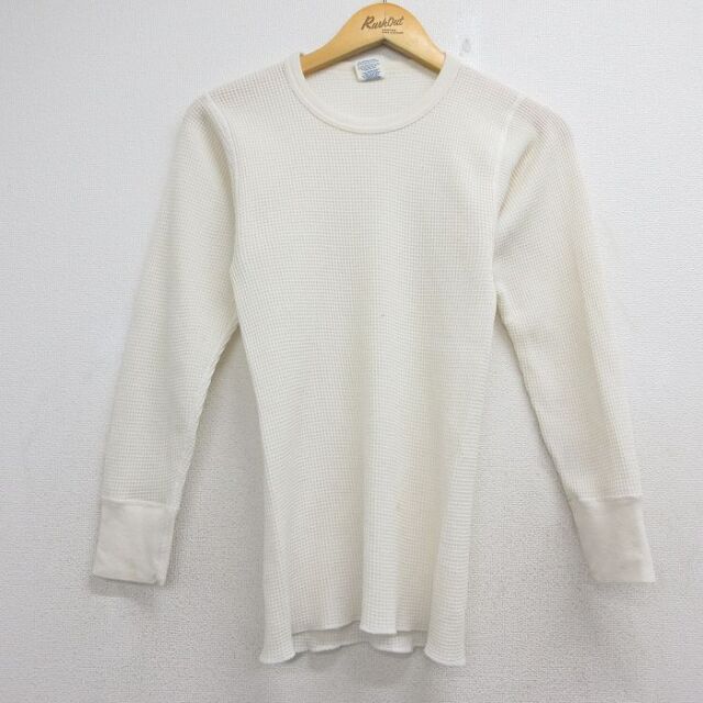 90s 長袖Tシャツ 無地 ベージュ メンズS相当 | 古着
