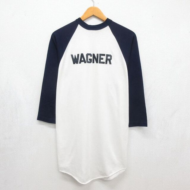 ラッセル 80s 7分袖Tシャツ WAGNER ネイビー メンズL相当 | 古着
