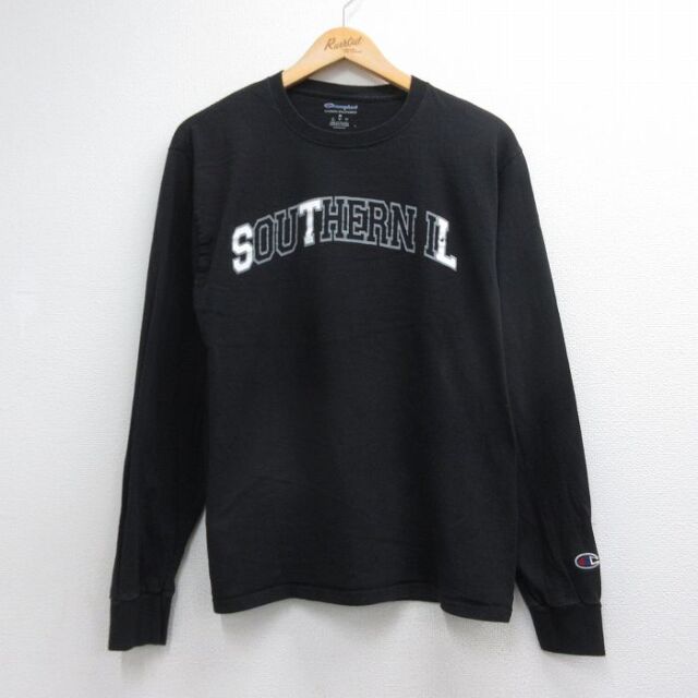 チャンピオン 長袖Tシャツ SOUTHERN IL ブラック メンズM相当 | 古着