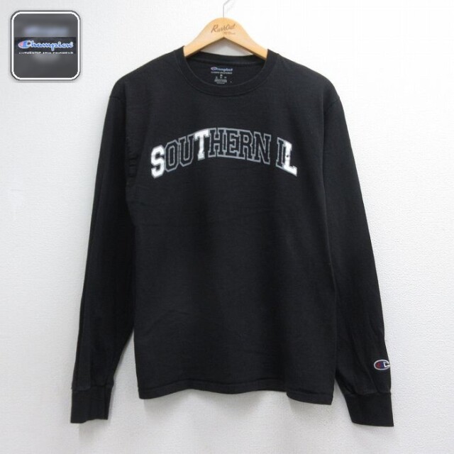 チャンピオン 長袖Tシャツ SOUTHERN IL ブラック メンズM相当 | 古着