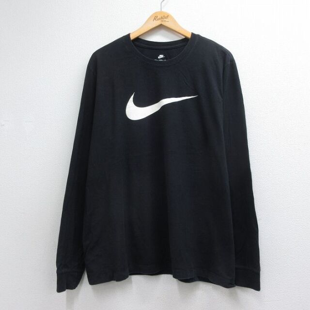 ナイキ 長袖Tシャツ ビッグロゴ ブラック メンズXL相当 | 古着