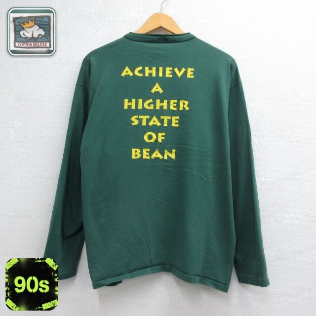 90s 長袖Tシャツ ROCKY MOUNTAIN ROASTERY グリーン メンズXL相当 | 古着