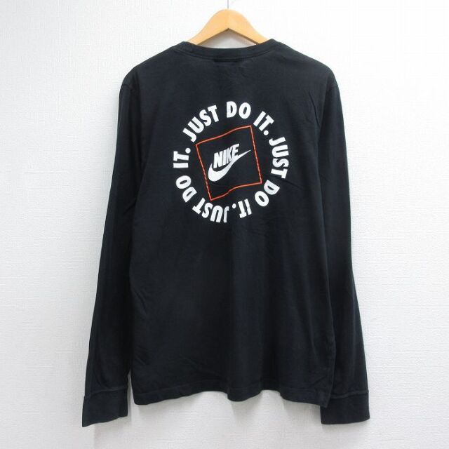 ナイキ 長袖Tシャツ ビッグロゴ ブラック メンズXL相当 | 古着