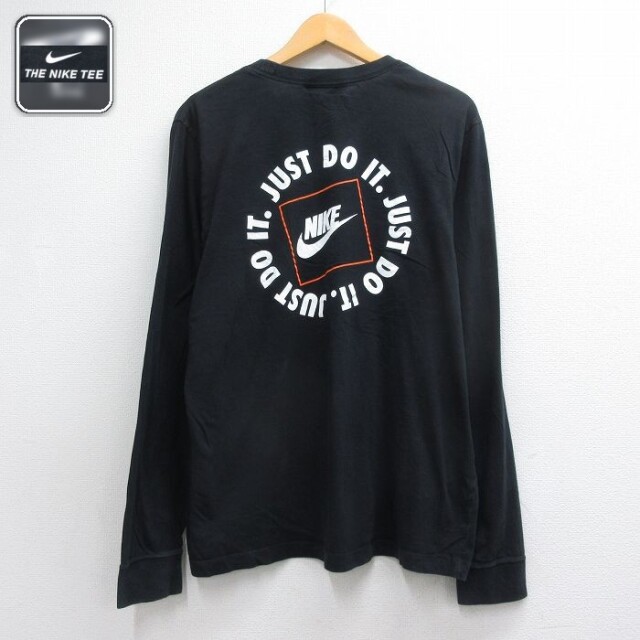 ナイキ 長袖Tシャツ ビッグロゴ ブラック メンズXL相当 | 古着
