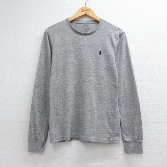 ラルフローレン 長袖Tシャツ ワンポイントロゴ グレー メンズM相当 | 古着