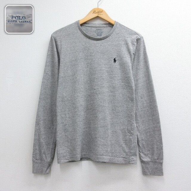 ラルフローレン 長袖Tシャツ ワンポイントロゴ グレー メンズM相当 | 古着