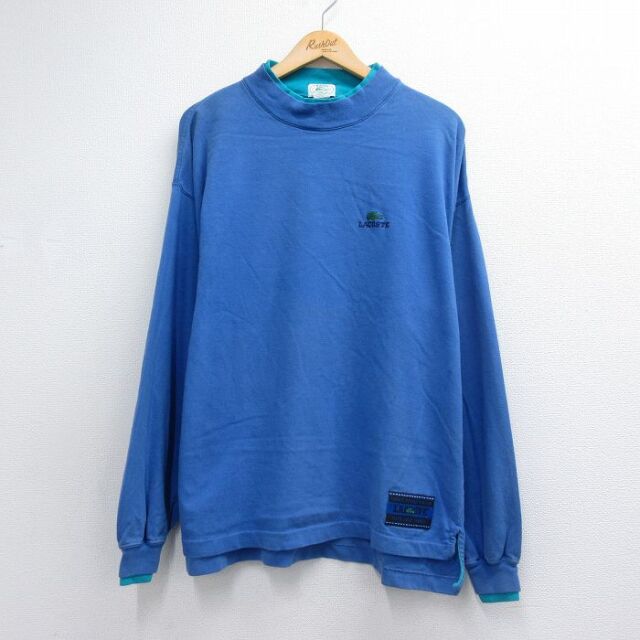 ラコステ 90s 長袖Tシャツ ワンポイントロゴ ブルー メンズXL相当 | 古着
