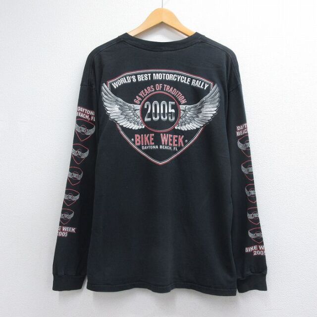00s 長袖Tシャツ バイクウィーク ブラック メンズXL相当 | 古着